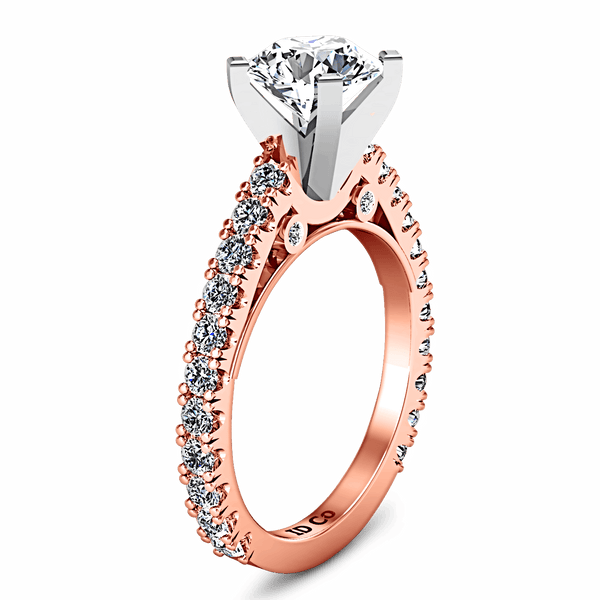 Pave Diamond Engagement Ring Eden 14K Rose Gold