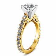 Pave Diamond EngagementRing Eden 14K Yellow Gold