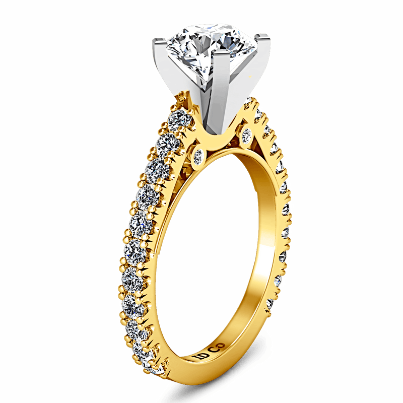 Pave Diamond EngagementRing Eden 14K Yellow Gold