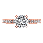Pave Diamond Engagement Ring Eden 14K Rose Gold