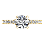 Pave Diamond EngagementRing Eden 14K Yellow Gold