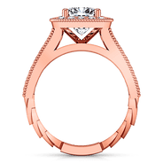 Halo Diamond Cushion Cut Engagement Ring Geneve 14K Rose Gold