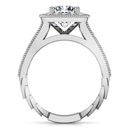 Halo Cushion Cut Diamond Engagement Ring Geneve 14K White Gold