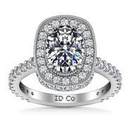 Halo Oval Diamond Engagement Ring Camille 14K White Gold