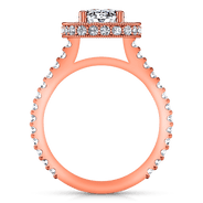 Halo Diamond Oval Engagement Ring Camille 14K Rose Gold