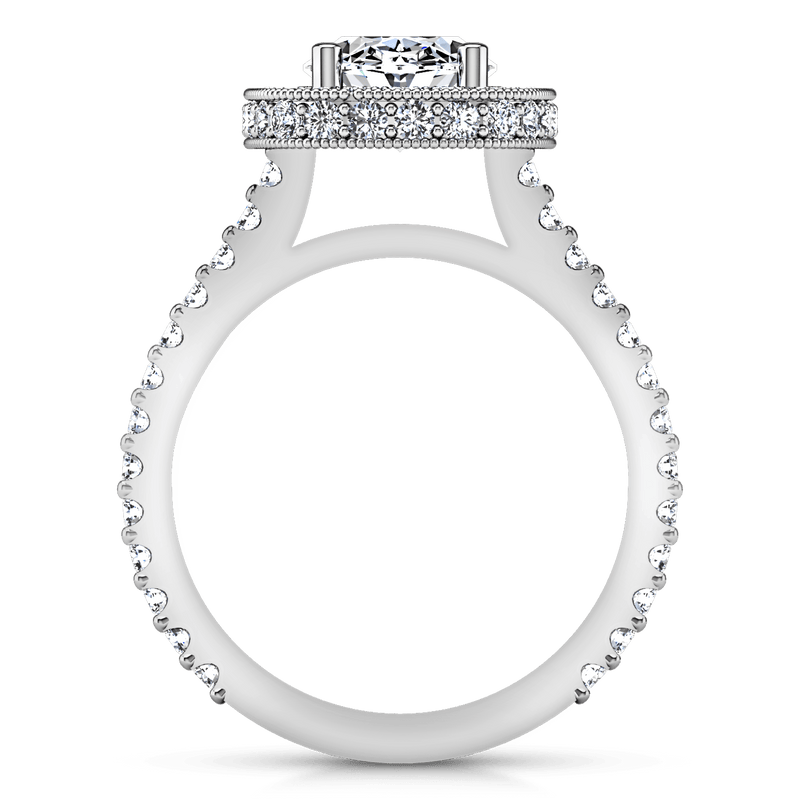 Halo Oval Diamond Engagement Ring Camille 14K White Gold