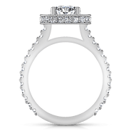Halo Oval Diamond Engagement Ring Camille 14K White Gold