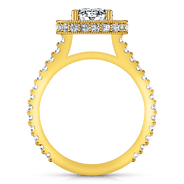 Halo Diamond Oval Engagement Ring Camille 14K Yellow Gold