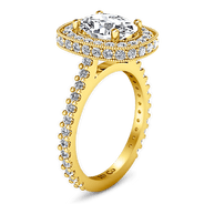 Halo Diamond Oval Engagement Ring Camille 14K Yellow Gold