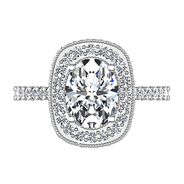 Halo Oval Diamond Engagement Ring Camille 14K White Gold