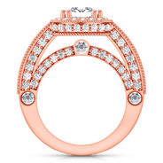 Halo Diamond Cushion Cut Engagement Ring Leilani 14K Rose Gold
