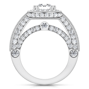 Halo Cushion Cut Diamond Engagement Ring Leilani 14K White Gold