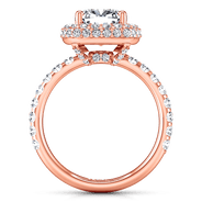 Halo Diamond Cushion Cut Engagement Ring Kristine 14K Rose Gold