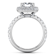 Halo Cushion Cut Diamond Engagement Ring Kristine 14K White Gold