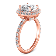 Halo Diamond Cushion Cut Engagement Ring Kristine 14K Rose Gold