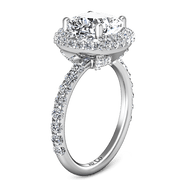 Halo Cushion Cut Diamond Engagement Ring Kristine 14K White Gold