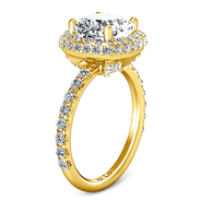 Halo Diamond Cushion Cut Engagement Ring Kristine 14K Yellow Gold