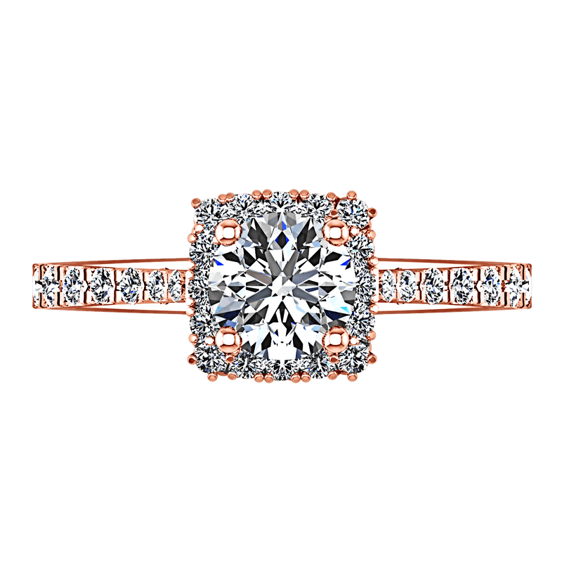 Halo Diamond Engagement Ring Mallory 14K Rose Gold