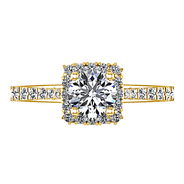 Halo Diamond Engagement Ring Mallory 14K Yellow Gold