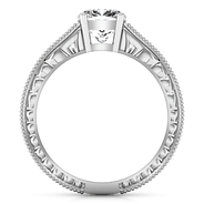 Pave Cushion Cut Diamond Engagement Ring Primrose 14K White Gold
