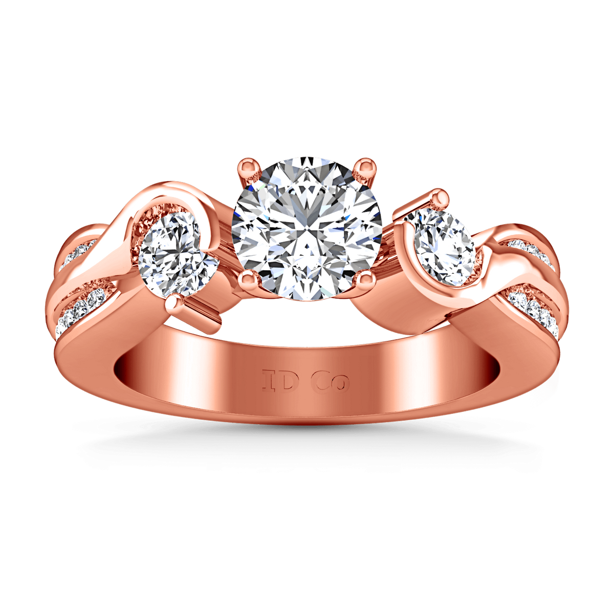 Three Stone Diamond EngagementRing Cosette 14K Rose Gold