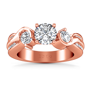 Three Stone Diamond EngagementRing Cosette 14K Rose Gold