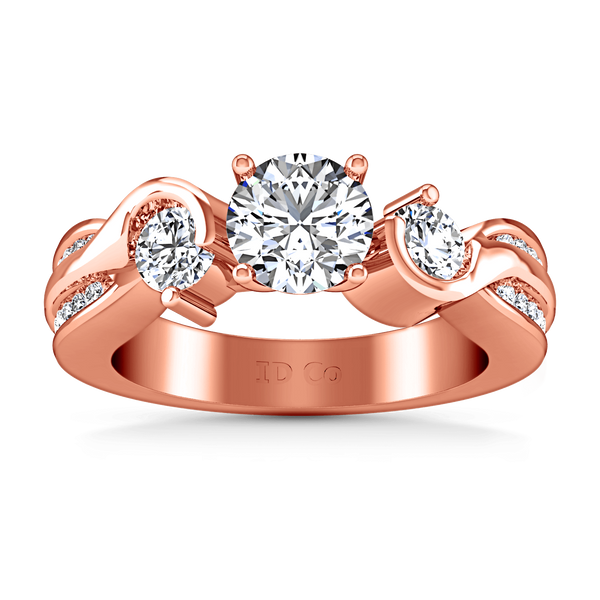 Three Stone Diamond EngagementRing Cosette 14K Rose Gold