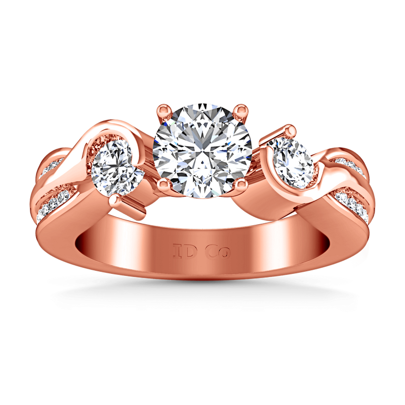 Three Stone Diamond EngagementRing Cosette 14K Rose Gold