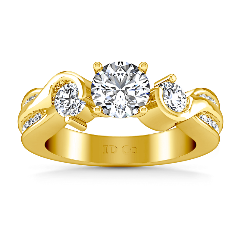 Three Stone Diamond Engagement Ring Cosette 14K Yellow Gold