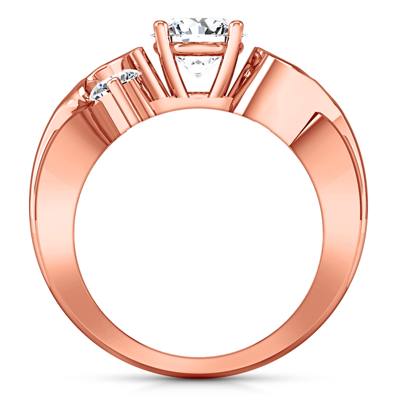 Three Stone Diamond EngagementRing Cosette 14K Rose Gold