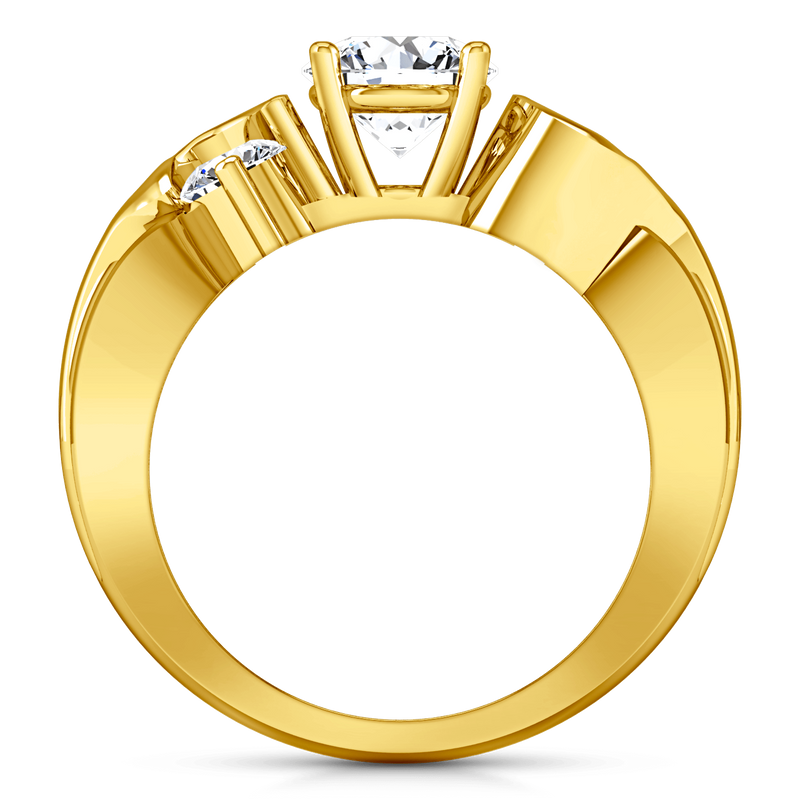 Three Stone Diamond Engagement Ring Cosette 14K Yellow Gold