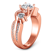 Three Stone Diamond EngagementRing Cosette 14K Rose Gold