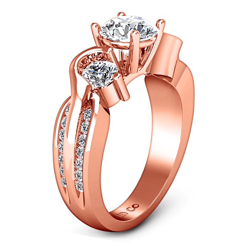 Three Stone Diamond EngagementRing Cosette 14K Rose Gold