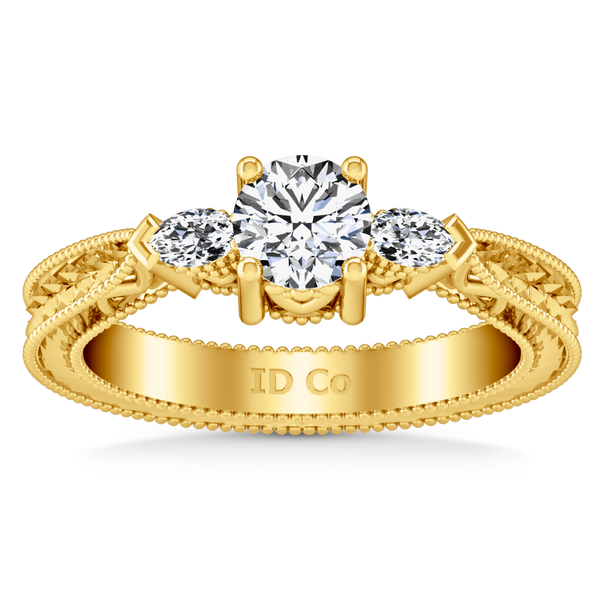 Three Stone Diamond Engagement Ring Haven 14K Yellow Gold