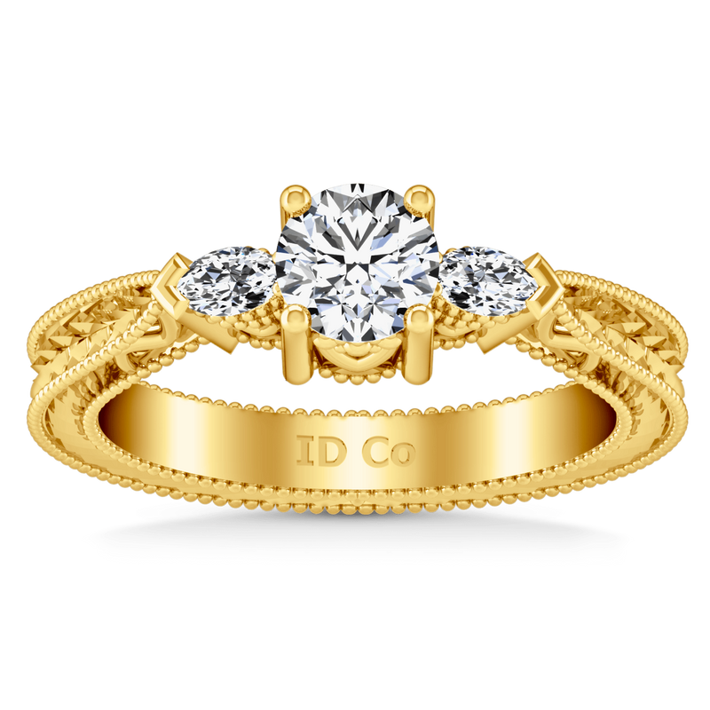 Three Stone Diamond Engagement Ring Haven 14K Yellow Gold