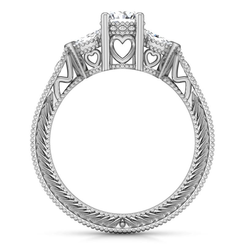 Round Diamond Three Stone Engagement Ring Haven 14K White Gold