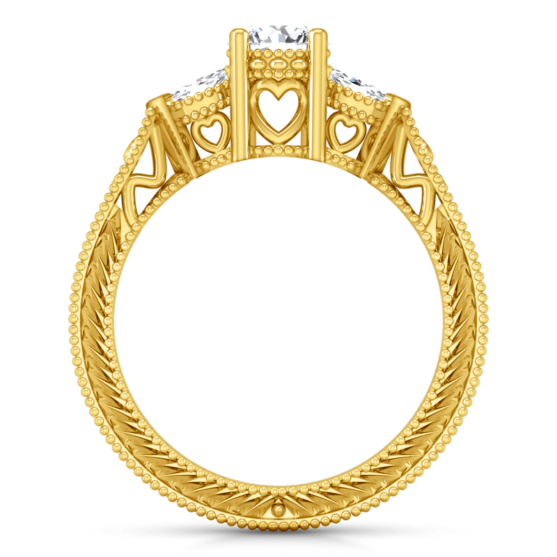 Three Stone Diamond Engagement Ring Haven 14K Yellow Gold