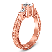 Three Stone Diamond EngagementRing Haven 14K Rose Gold