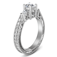 Round Diamond Three Stone Engagement Ring Haven 14K White Gold