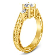 Three Stone Diamond Engagement Ring Haven 14K Yellow Gold