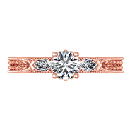 Three Stone Diamond EngagementRing Haven 14K Rose Gold