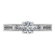 Round Diamond Three Stone Engagement Ring Haven 14K White Gold