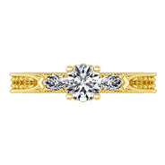 Three Stone Diamond Engagement Ring Haven 14K Yellow Gold