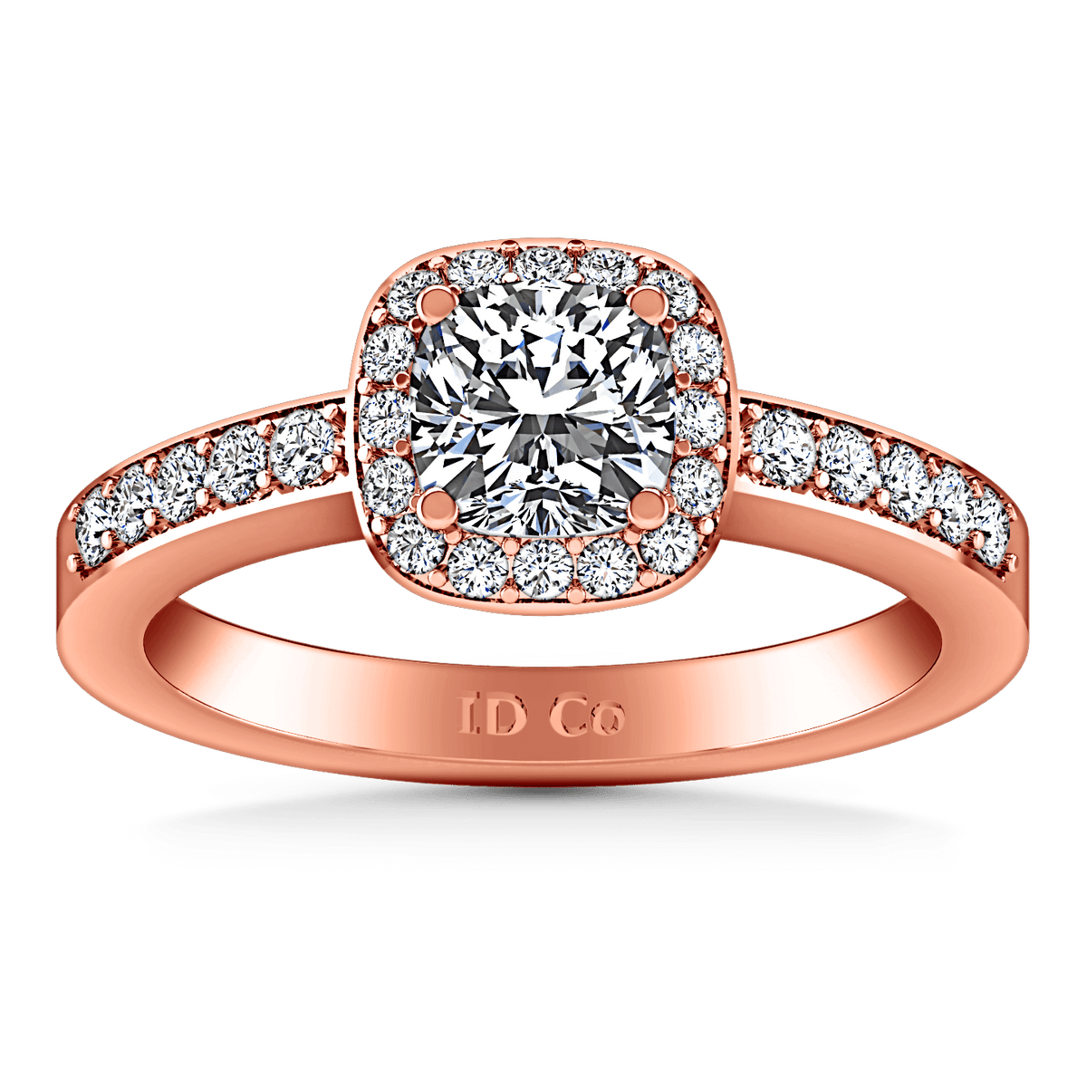 Halo Diamond Engagement Ring Eve 14K Rose Gold