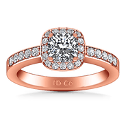 Halo Diamond Engagement Ring Eve 14K Rose Gold