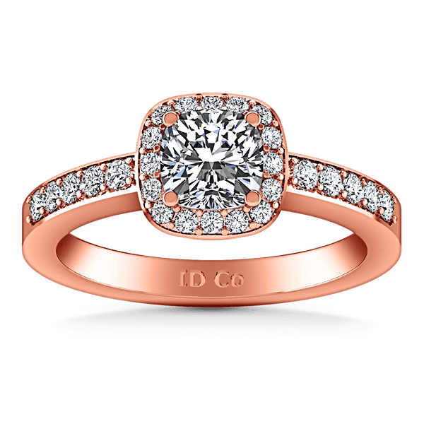 Halo Diamond Engagement Ring Eve 14K Rose Gold