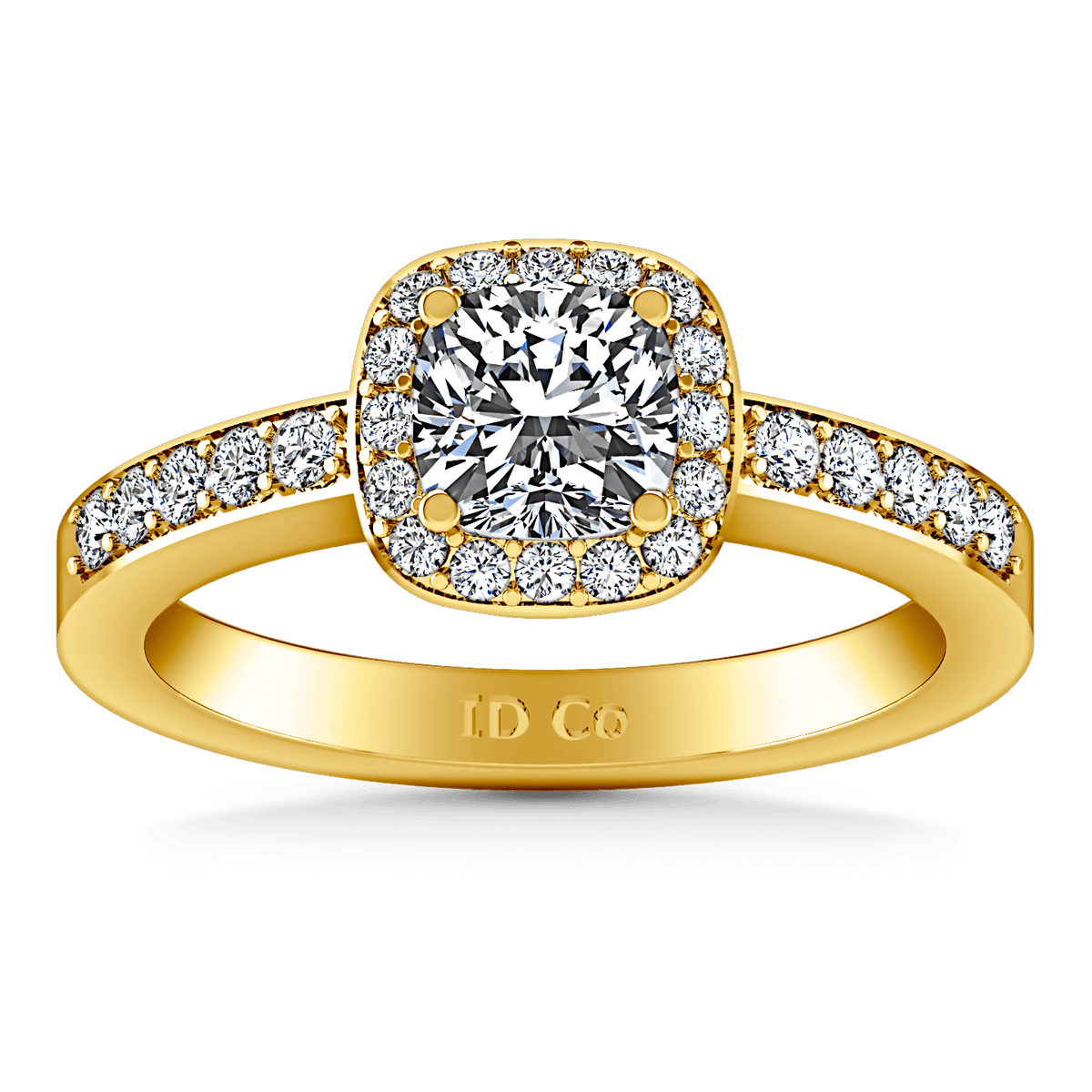 Halo Diamond Engagement Ring Eve 14K Yellow Gold