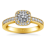 Halo Diamond Engagement Ring Eve 14K Yellow Gold