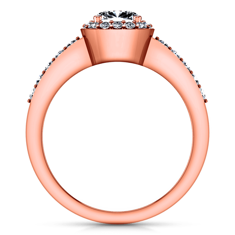 Halo Diamond Engagement Ring Eve 14K Rose Gold