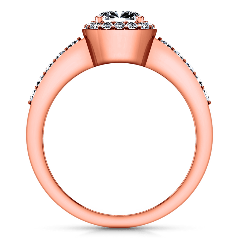 Halo Diamond Engagement Ring Eve 14K Rose Gold